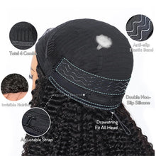 Load image into Gallery viewer, virginess Kinky Curly Half Wig Human Hair Wear Go Glueless Wigs 20 Inch Curly 3 In 1 Half Wigs for Black Women Drawstring Seamless Flip Headband Wig Human Hair Beginner Friendly