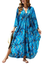 Load image into Gallery viewer, NFVNKJ Boho Kaftan Plus Size Dress for Women, Batwing Sleeve Beach Cover Up, Casual Loose-Fit Loungewear and Swimsuit Dress