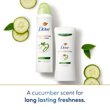 Load image into Gallery viewer, Dove Advanced Care Antiperspirant Deodorant Spray Apple &amp; White Tea Antiperspirant deodorant to help skin barrier repair by boosting skin's ceramide levels 72-hour odor and sweat protection 3.8 oz