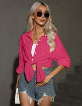 Load image into Gallery viewer, HOTOUCH Women Oversized Button Down Shirts Long Sleeve Blouses with Pocket | Lifgtweight Soft Drop Shoulder Tops, Boyfriend Causal Daily Office Outfits, Fashion Clothes