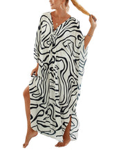 Load image into Gallery viewer, NFVNKJ Boho Kaftan Plus Size Dress for Women, Batwing Sleeve Beach Cover Up, Casual Loose-Fit Loungewear and Swimsuit Dress
