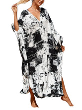 Load image into Gallery viewer, NFVNKJ Boho Kaftan Plus Size Dress for Women, Batwing Sleeve Beach Cover Up, Casual Loose-Fit Loungewear and Swimsuit Dress