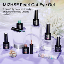 Load image into Gallery viewer, MIZHSE Pearl Gel Nail Polish Set, 6 Colors Iridescent Shimmer Aurora Blue Pearl White Purple Mermaid Gel Nail Polish Soak Off U V LED Shell Thread Effect,for Nail Salon Home Manicure