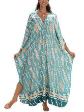 Load image into Gallery viewer, NFVNKJ Boho Kaftan Plus Size Dress for Women, Batwing Sleeve Beach Cover Up, Casual Loose-Fit Loungewear and Swimsuit Dress