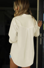 Load image into Gallery viewer, HOTOUCH Women Oversized Button Down Shirts Long Sleeve Blouses with Pocket | Lifgtweight Soft Drop Shoulder Tops, Boyfriend Causal Daily Office Outfits, Fashion Clothes