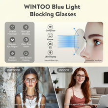 Load image into Gallery viewer, Blue Light Glasses for Woman Men, 99% Blocking Square Frame 5 Pairs | Anti Eyestrain &amp; UV Glare Protection, Computer Blue Light Blocking Glasses for Gaming TV Phone Screen