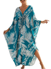 Load image into Gallery viewer, NFVNKJ Boho Kaftan Plus Size Dress for Women, Batwing Sleeve Beach Cover Up, Casual Loose-Fit Loungewear and Swimsuit Dress
