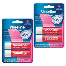 Load image into Gallery viewer, Vaseline Lip Therapy Care Rosy, Fast-Acting Nourishment, Ideal for Chapped, Dry, Cracked, or Damaged Lips, Lip Balm, 2-Pack of 2, 0.16 Oz Each, 4 Lip Balms