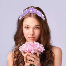 Load image into Gallery viewer, Brown Headband for Women Pearl Knotted Headband Sparkly Rhinestone Pearls Top Knotted Headbands Fashion Accessories Cute Hair Bands for Women Girls