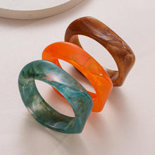 Load image into Gallery viewer, FAXHION Chunky Resin Acrylic Bangle Bracelets for Women, Colorful Wide Geometric Bangles Set, Statement Stackable Bracelet Jewelry Gift