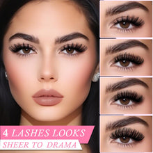 Load image into Gallery viewer, APCYUST Lashes Wispy False Eyelashes Strips 4 Styles Cat Eye Strip Lash Natural Looking Fake Mink Eyelash Pack Short Fluffy Full Faux Lashes that Look Like Extensions Clear Band Pestañas Postizas