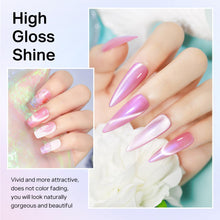 Load image into Gallery viewer, MIZHSE Pearl Gel Nail Polish Set, 6 Colors Iridescent Shimmer Aurora Blue Pearl White Purple Mermaid Gel Nail Polish Soak Off U V LED Shell Thread Effect,for Nail Salon Home Manicure