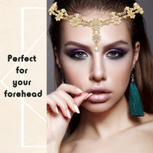 Load image into Gallery viewer, Head Chain Jewelry Headpiece Rhinestone Wedding Headband Headpiece Bohemian Style Rhinestone Headband Diamond Head Chain Hair Accessories for Women Girls Hair Decoration(Gold)