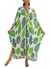 Load image into Gallery viewer, NFVNKJ Boho Kaftan Plus Size Dress for Women, Batwing Sleeve Beach Cover Up, Casual Loose-Fit Loungewear and Swimsuit Dress