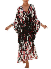 Load image into Gallery viewer, NFVNKJ Boho Kaftan Plus Size Dress for Women, Batwing Sleeve Beach Cover Up, Casual Loose-Fit Loungewear and Swimsuit Dress