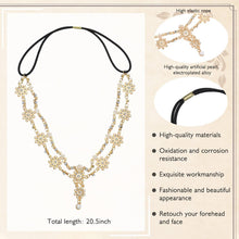Load image into Gallery viewer, Head Chain Jewelry Headpiece Rhinestone Wedding Headband Headpiece Bohemian Style Rhinestone Headband Diamond Head Chain Hair Accessories for Women Girls Hair Decoration(Gold)
