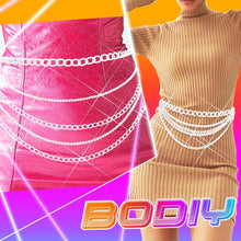 Load image into Gallery viewer, BODIY Rhinestone Waist Chains Gold Chain Belt Sparkly Crystal Belly Chains Chunky Body Chain Jewelry for Women