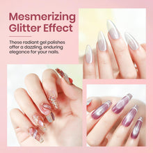Load image into Gallery viewer, MIZHSE Pearl Gel Nail Polish Set, 6 Colors Iridescent Shimmer Aurora Blue Pearl White Purple Mermaid Gel Nail Polish Soak Off U V LED Shell Thread Effect,for Nail Salon Home Manicure