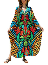 Load image into Gallery viewer, NFVNKJ Boho Kaftan Plus Size Dress for Women, Batwing Sleeve Beach Cover Up, Casual Loose-Fit Loungewear and Swimsuit Dress