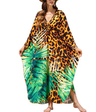 Load image into Gallery viewer, NFVNKJ Boho Kaftan Plus Size Dress for Women, Batwing Sleeve Beach Cover Up, Casual Loose-Fit Loungewear and Swimsuit Dress