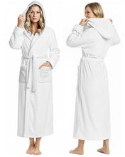 Load image into Gallery viewer, Premium Plush Fleece Robes for Women with Hood Fluffy Soft Long Bathrobe