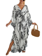 Load image into Gallery viewer, NFVNKJ Boho Kaftan Plus Size Dress for Women, Batwing Sleeve Beach Cover Up, Casual Loose-Fit Loungewear and Swimsuit Dress