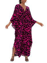 Load image into Gallery viewer, NFVNKJ Boho Kaftan Plus Size Dress for Women, Batwing Sleeve Beach Cover Up, Casual Loose-Fit Loungewear and Swimsuit Dress