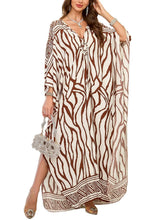 Load image into Gallery viewer, NFVNKJ Boho Kaftan Plus Size Dress for Women, Batwing Sleeve Beach Cover Up, Casual Loose-Fit Loungewear and Swimsuit Dress