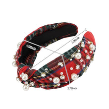 Load image into Gallery viewer, Brown Headband for Women Pearl Knotted Headband Sparkly Rhinestone Pearls Top Knotted Headbands Fashion Accessories Cute Hair Bands for Women Girls