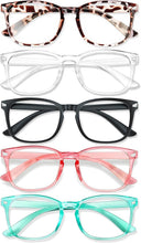 Load image into Gallery viewer, Blue Light Glasses for Woman Men, 99% Blocking Square Frame 5 Pairs | Anti Eyestrain &amp; UV Glare Protection, Computer Blue Light Blocking Glasses for Gaming TV Phone Screen