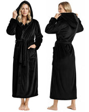 Load image into Gallery viewer, Premium Plush Fleece Robes for Women with Hood Fluffy Soft Long Bathrobe