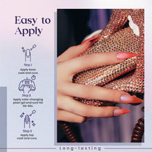 Load image into Gallery viewer, MIZHSE Pearl Gel Nail Polish Set, 6 Colors Iridescent Shimmer Aurora Blue Pearl White Purple Mermaid Gel Nail Polish Soak Off U V LED Shell Thread Effect,for Nail Salon Home Manicure