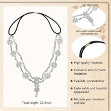Load image into Gallery viewer, Head Chain Jewelry Headpiece Rhinestone Wedding Headband Headpiece Bohemian Style Rhinestone Headband Diamond Head Chain Hair Accessories for Women Girls Hair Decoration(Gold)