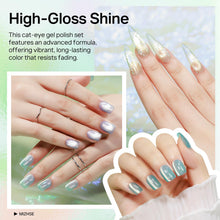 Load image into Gallery viewer, MIZHSE Pearl Gel Nail Polish Set, 6 Colors Iridescent Shimmer Aurora Blue Pearl White Purple Mermaid Gel Nail Polish Soak Off U V LED Shell Thread Effect,for Nail Salon Home Manicure