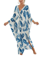 Load image into Gallery viewer, NFVNKJ Boho Kaftan Plus Size Dress for Women, Batwing Sleeve Beach Cover Up, Casual Loose-Fit Loungewear and Swimsuit Dress