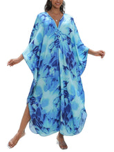 Load image into Gallery viewer, NFVNKJ Boho Kaftan Plus Size Dress for Women, Batwing Sleeve Beach Cover Up, Casual Loose-Fit Loungewear and Swimsuit Dress