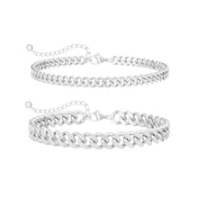 Load image into Gallery viewer, Foxgirl Gold Ankle Bracelets for Women 14K Gold Plated/Silver Anklets for Women Waterproof Minimalist Cuban Link Anklets Set Dainty Layered Ankle Bracelets Anklets for Women Gold Anklet Jewelry Gifts