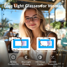 Load image into Gallery viewer, Blue Light Glasses for Woman Men, 99% Blocking Square Frame 5 Pairs | Anti Eyestrain &amp; UV Glare Protection, Computer Blue Light Blocking Glasses for Gaming TV Phone Screen