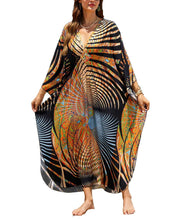Load image into Gallery viewer, NFVNKJ Boho Kaftan Plus Size Dress for Women, Batwing Sleeve Beach Cover Up, Casual Loose-Fit Loungewear and Swimsuit Dress