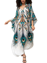 Load image into Gallery viewer, NFVNKJ Boho Kaftan Plus Size Dress for Women, Batwing Sleeve Beach Cover Up, Casual Loose-Fit Loungewear and Swimsuit Dress