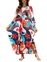 Load image into Gallery viewer, NFVNKJ Boho Kaftan Plus Size Dress for Women, Batwing Sleeve Beach Cover Up, Casual Loose-Fit Loungewear and Swimsuit Dress