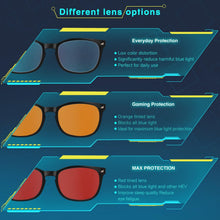 Load image into Gallery viewer, Blue Light Glasses for Woman Men, 99% Blocking Square Frame 5 Pairs | Anti Eyestrain &amp; UV Glare Protection, Computer Blue Light Blocking Glasses for Gaming TV Phone Screen