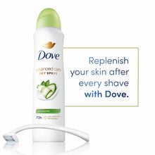 Load image into Gallery viewer, Dove Advanced Care Antiperspirant Deodorant Spray Apple &amp; White Tea Antiperspirant deodorant to help skin barrier repair by boosting skin's ceramide levels 72-hour odor and sweat protection 3.8 oz