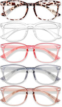 Load image into Gallery viewer, Blue Light Glasses for Woman Men, 99% Blocking Square Frame 5 Pairs | Anti Eyestrain &amp; UV Glare Protection, Computer Blue Light Blocking Glasses for Gaming TV Phone Screen