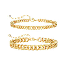 Load image into Gallery viewer, Foxgirl Gold Ankle Bracelets for Women 14K Gold Plated/Silver Anklets for Women Waterproof Minimalist Cuban Link Anklets Set Dainty Layered Ankle Bracelets Anklets for Women Gold Anklet Jewelry Gifts