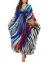 Load image into Gallery viewer, NFVNKJ Boho Kaftan Plus Size Dress for Women, Batwing Sleeve Beach Cover Up, Casual Loose-Fit Loungewear and Swimsuit Dress