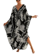Load image into Gallery viewer, NFVNKJ Boho Kaftan Plus Size Dress for Women, Batwing Sleeve Beach Cover Up, Casual Loose-Fit Loungewear and Swimsuit Dress