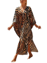 Load image into Gallery viewer, NFVNKJ Boho Kaftan Plus Size Dress for Women, Batwing Sleeve Beach Cover Up, Casual Loose-Fit Loungewear and Swimsuit Dress