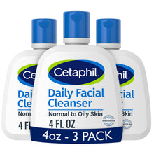 Load image into Gallery viewer, Cetaphil Daily Facial Cleanser Sensitive &amp; Oily Skin, 20 oz | Gentle foaming face wash, soap-free, hypoallergenic, combination to oily skin, dermatologist recommended, daily skincare