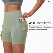 Load image into Gallery viewer, Evercute Women's Gym Shorts 3/4 Pack Seamless Scrunch Butt Lifting Workout Shorts 5" Tummy Control Ruched Booty Yoga Short
